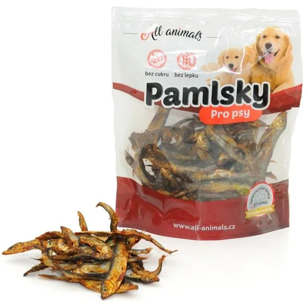 Pamlsky pro psy ALL ANIMALS sušení rybičky 110 g