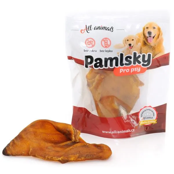 Pamlsky pro psy ALL ANIMALS ucho vepřové 2 ks