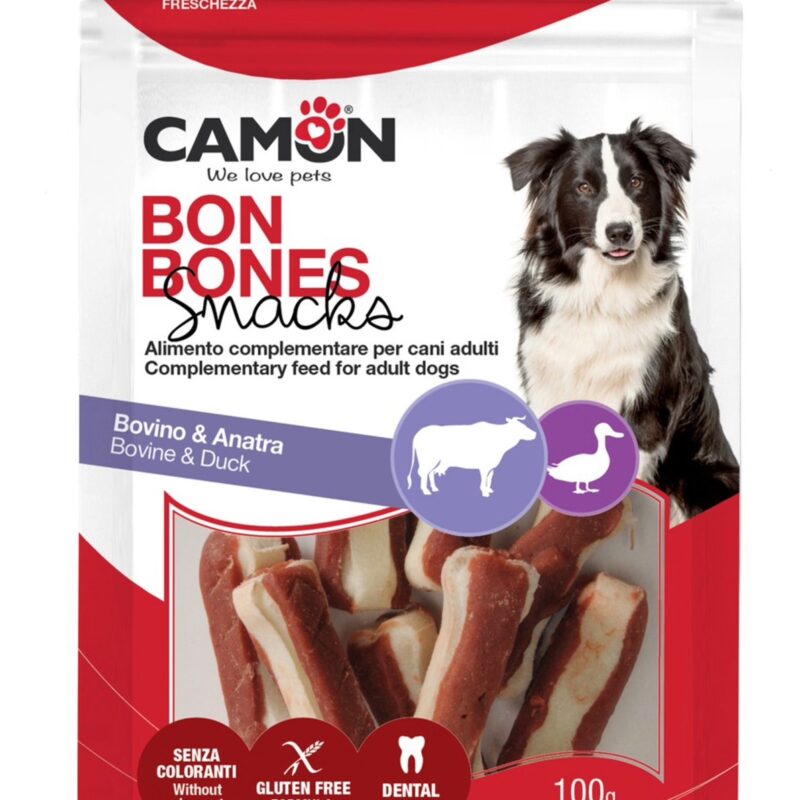 CAMON KOSTIČKY MINI BŮVOL + KACHNA 100 g 5x1,5x2 cm