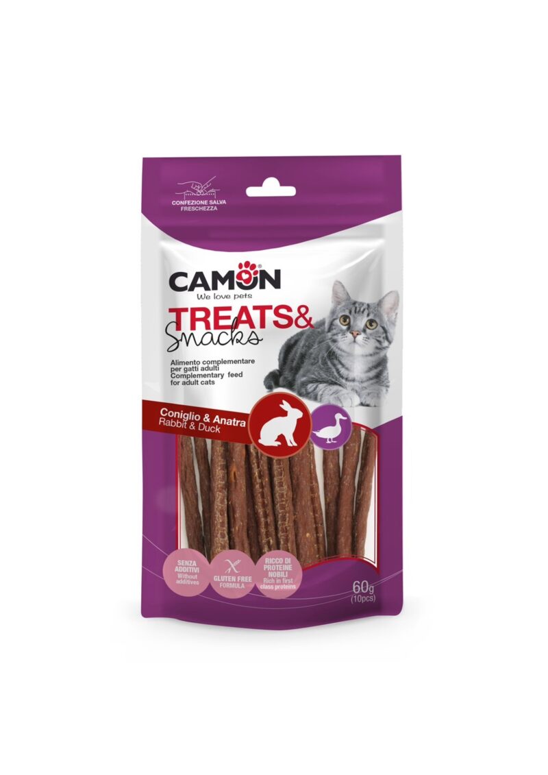 CAMON SNACK CAT TYČINKA 9 cm 60 g KACHNA + KRÁLÍK