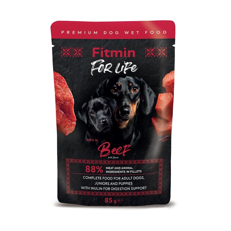 FFL dog pouch adult/puppy beef with inulin 85g