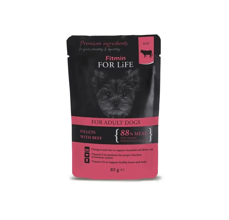 Kapsička pro psy Fitmin For Life Hovězí 85 g