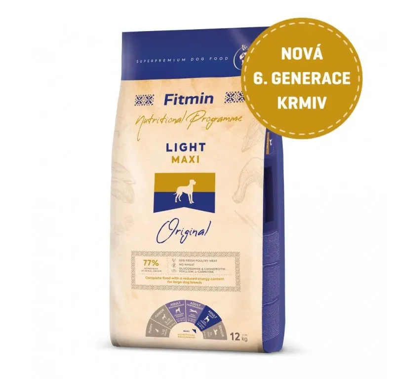 Krmivo pro velké psy Fitmin Maxi Light 12 kg