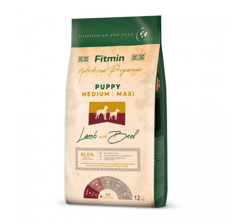 krmivo pro štěňata Fitmin Medium Maxi Puppy 