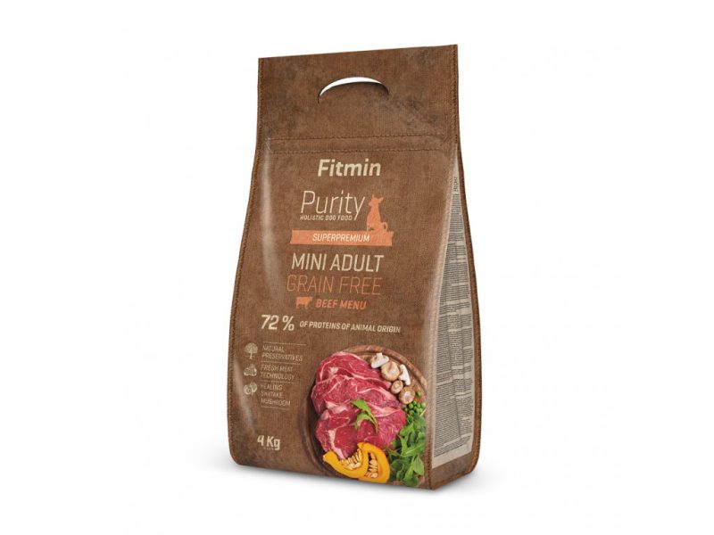 bezlepkové krmivo pro malé psy Fitmin Purity GF Adult Mini Beef