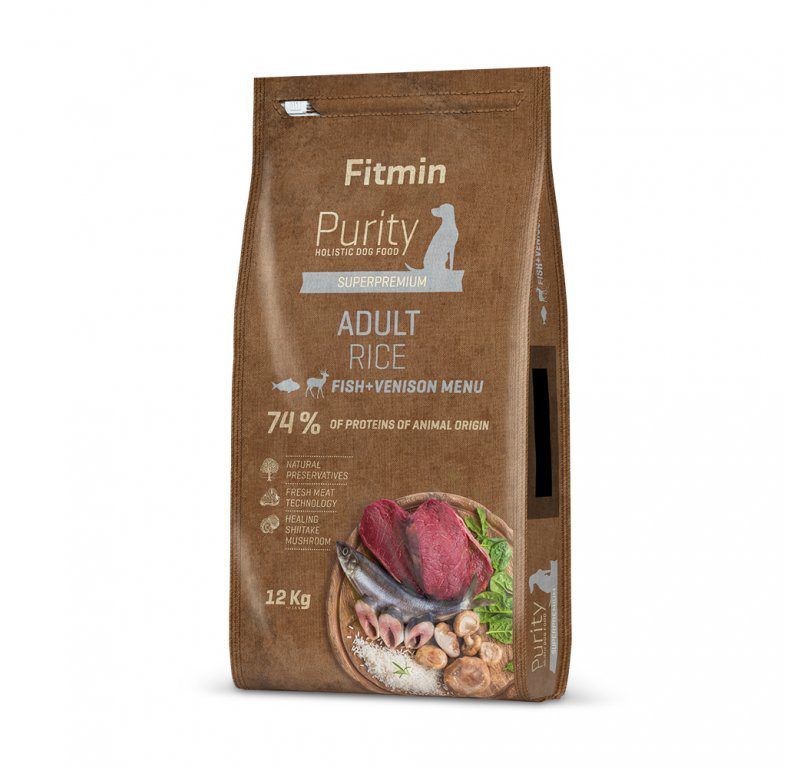 krmivo pro psy všech plemen Fitmin Purity Adult Rice Fish & Venison