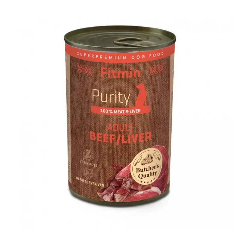 Konzerva pro psy Fitmin Purity hovězí s játry 400 g