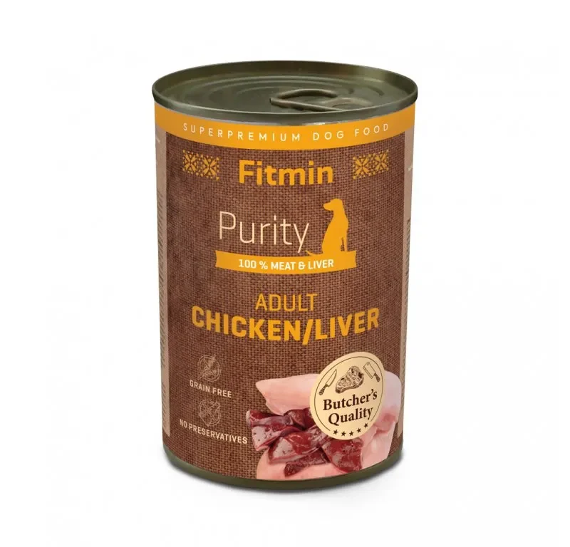 Konzerva pro psy Fitmin Purity kuřecí s játry 400 g
