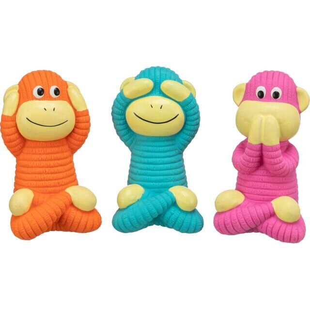 HRAČKA PRO PSY Moudrá opice se zvukem, 12 cm, plněný latex