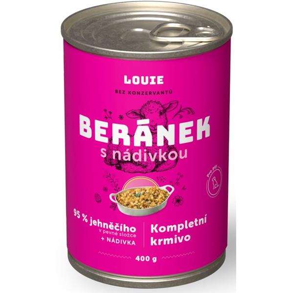 Louie konzerva pro psy - Beránek s nádivkou 400 g