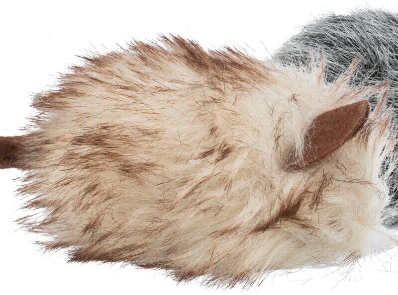 Myška chlupatá s catnipem, 9 cm, šedá/béžová