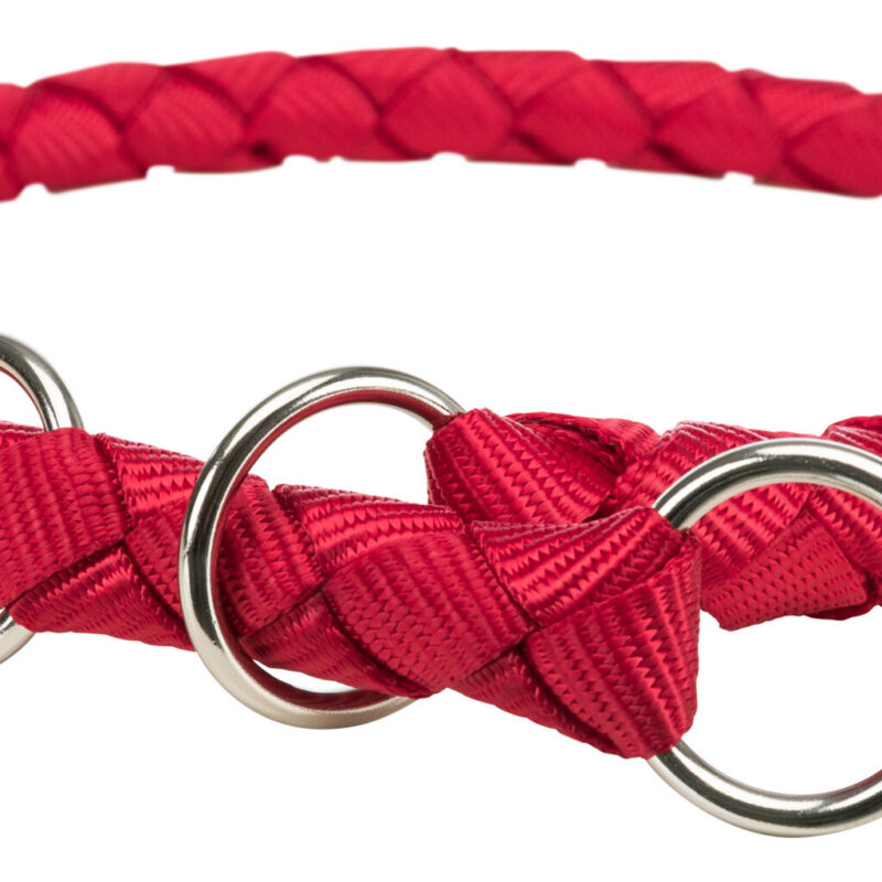 Obojek CAVO kulatý polostahovací - červený L-XL: 52-60cm/ ø18mm