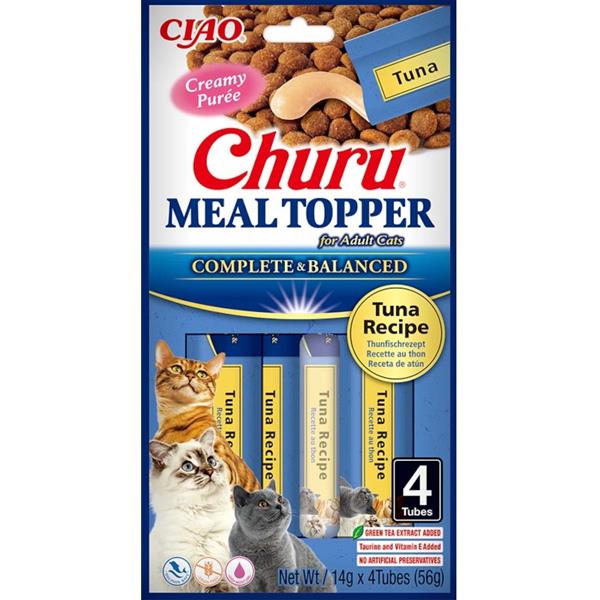 Pamlsky pro kočky Inaba Churu Cat meal topper tuňák 4x 14g
