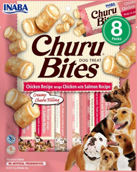 Pamlsky pro psy Inaba Churu Bites dog snack kuře, tuňák a losos 8x 12g