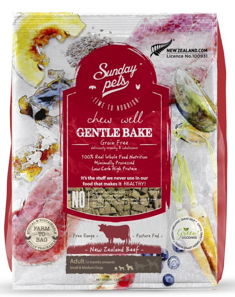 SUNDAYPETS BEEF ADULT DOG S/M BREED 1,3 KG