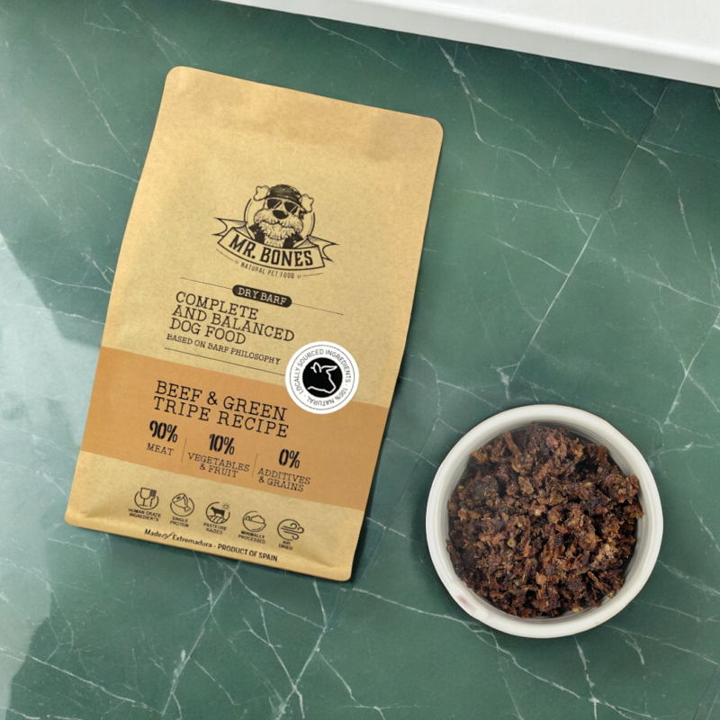 Suchý BARF 450g | Recept na hovězí maso se zelenými dršťkami