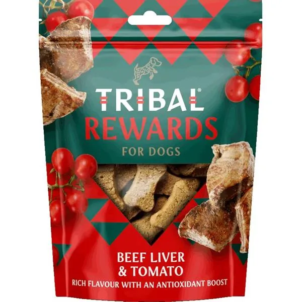 Pamlsky pro psy TRIBAL Rewards Snack Beef Liver & Tomato 125 g